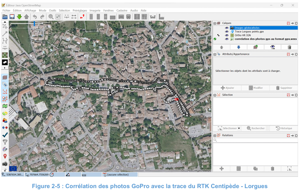Corrélation des vues immersives avec la trace du RTK Centipède – Lorgues
