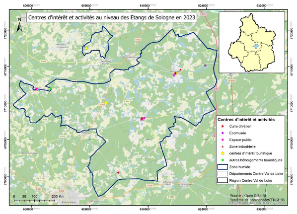 Centres d'intérêts au niveau des étangs de Sologne