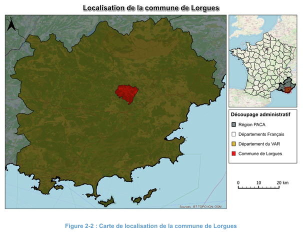 Localisation de la commune de Lorgues